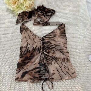 Urban Outfitters Silence + Noise Leopard Print Halter Top